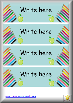 School tray labels free